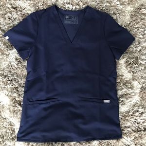 Figs XS Casma Navy blue scrub top